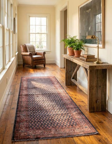3' 7 x 10' 3 Hand Knotted Ultra Vintage Persian Wool Runner Rug