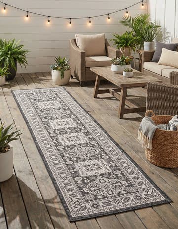 2' 7 x 12' Easy-Clean Aztec Indoor / Outdoor Runner Rug