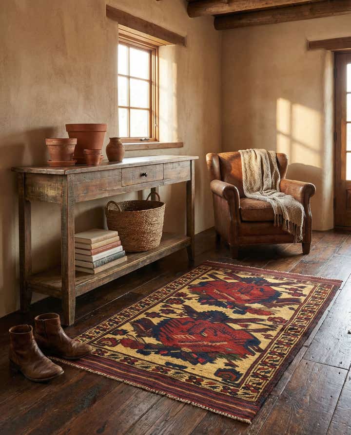 3' x 4' 9 Hand Knotted Sumak Wool Rug