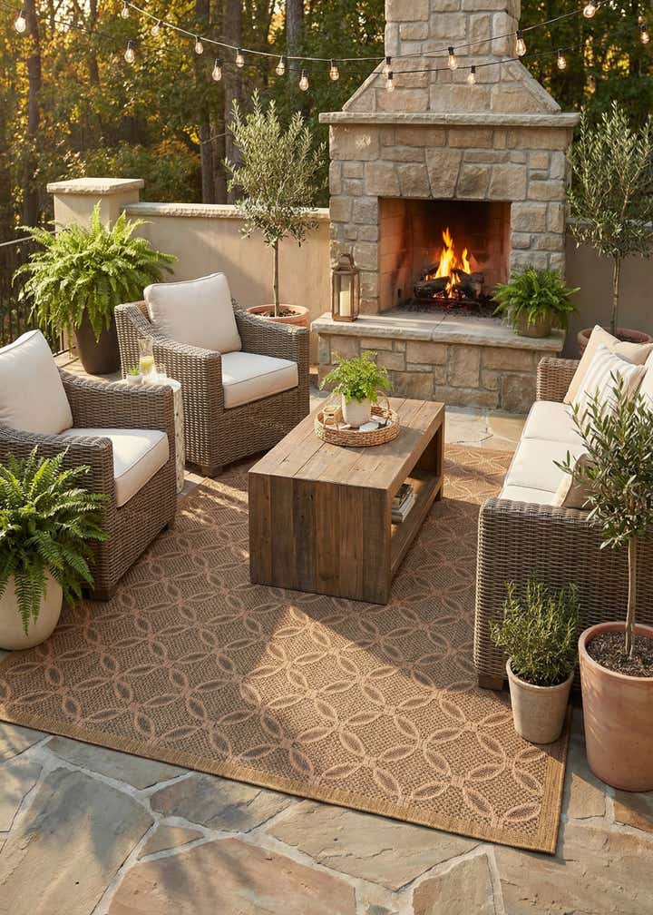 7' x 10' Easy-Clean Trellis Indoor / Outdoor Rug