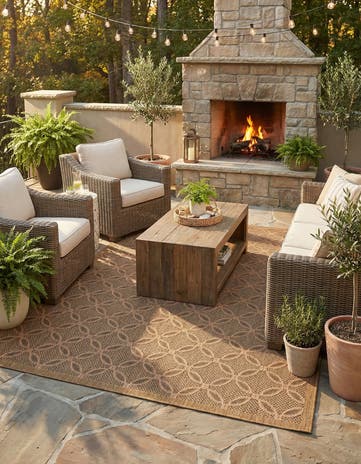 7' x 10' Easy-Clean Lattice Indoor / Outdoor Rug