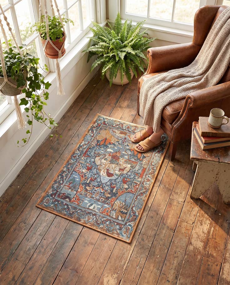 Detail image of 2' x 3' Easy-Clean Traditional Indoor / Outdoor Rug