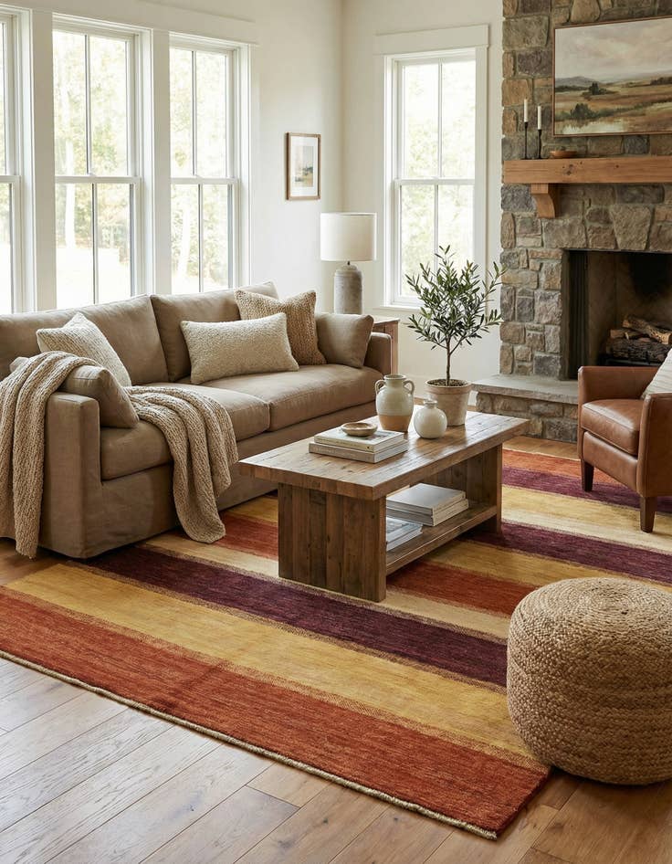 Detail image of  5' 6 x 8' 7  Hand Knotted Modern Ziegler Rug