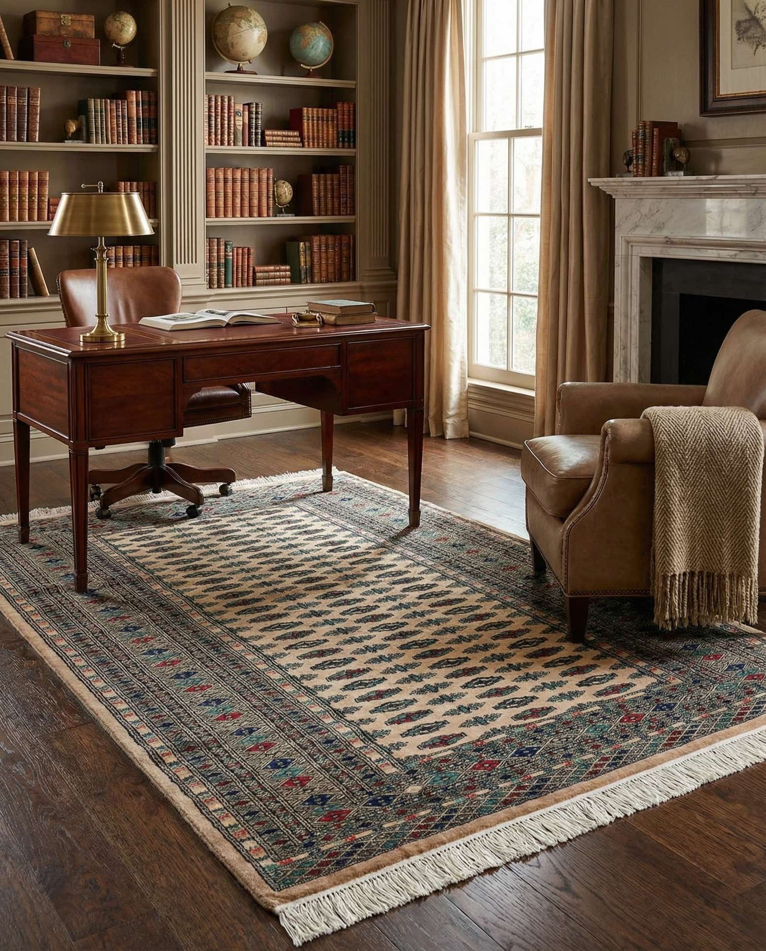 4' 4 x 6' Hand Knotted Bokhara Oriental Wool Rug