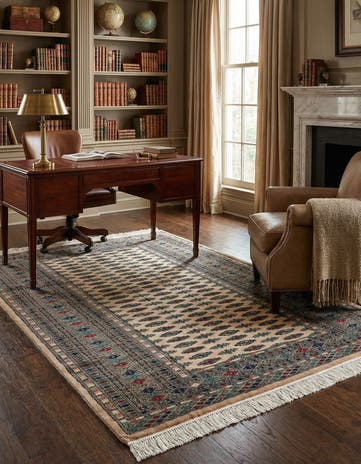 4' 4 x 6' Hand Knotted Bokhara Oriental Wool Rug