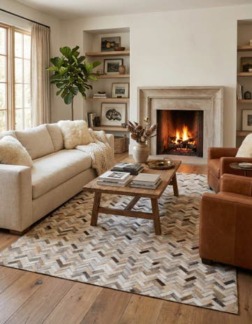 4' 10 x 7' 10 Cowhide Stocks Rug