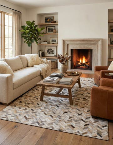 4' 10 x 7' 10 Cowhide Stocks Rug