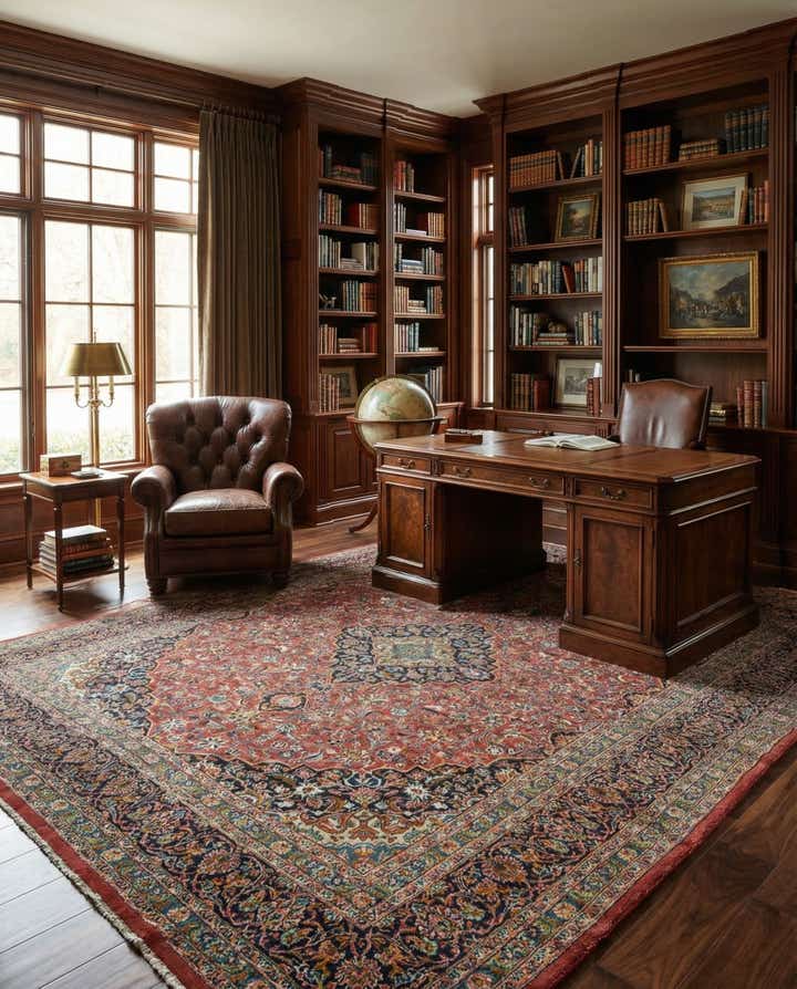 9' 8 x 12' 10 Hand Knotted Mashad Persian Wool Rug