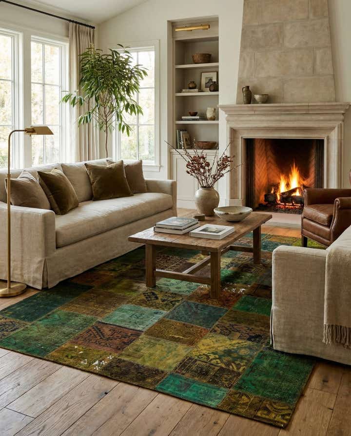 6' 8 x 10' Hand Knotted Ultra Vintage Persian Wool Rug