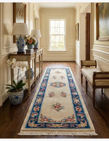 2' 4 x 9' 7 Hand Woven Antique Finish Wool Runner Rug