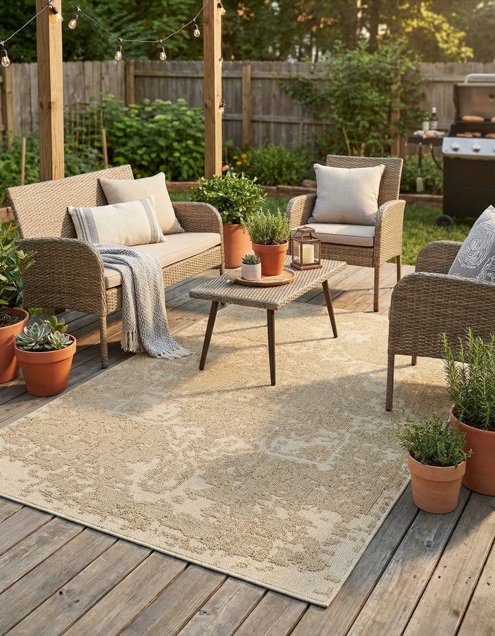 5' 3 x 8' Easy-Clean Traditional Indoor / Ou...