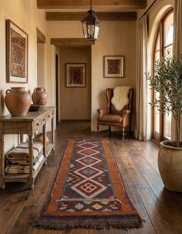 2' x 9' 9 Hand Knotted Kilim Fars Persian Wool Runner Rug