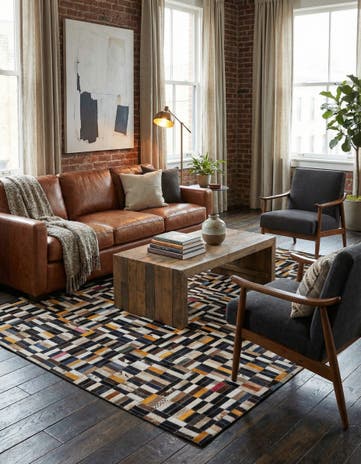 5' 1 x 8' 2 Cowhide - Patchwork Rug