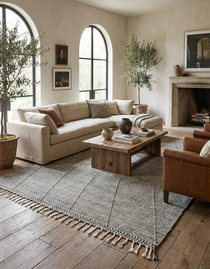 Detail image of 9' 6 x 12' 9  Hand Knotted Moroccan Wool Rug