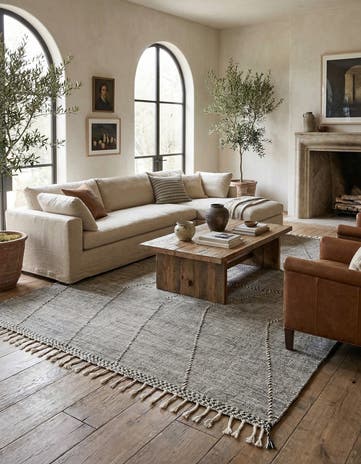 9' 6 x 12' 9 Hand Knotted Moroccan Wool Rug