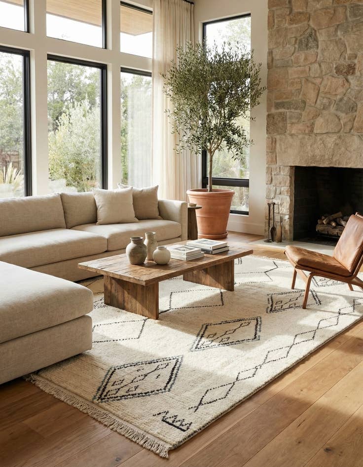 Detail image of  8' 3 x 11'  Hand Knotted Moroccan Wool Rug