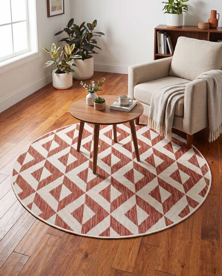 4' x 4' Easy-Clean Jill Zarin Napa Indoor / Outdoor Round Rug