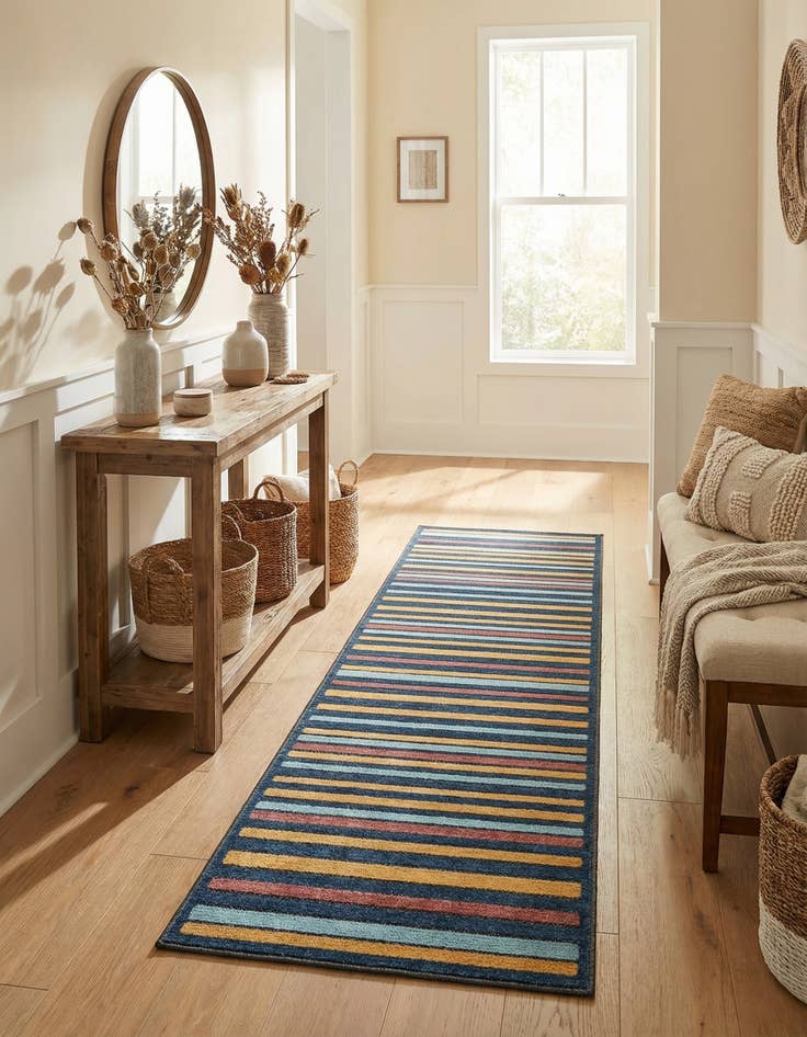 Detail image of 2' x 10'  Washable Belize Indoor / Outdoor Runner Rug