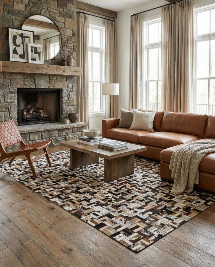 4' 11 x 7' 11 Cowhide - Patchwork Rug