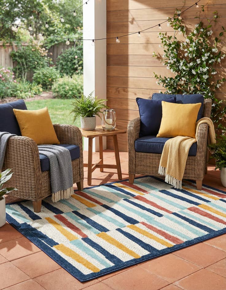 Detail image of 4' x 6'  Washable Belize Indoor / Outdoor Rug