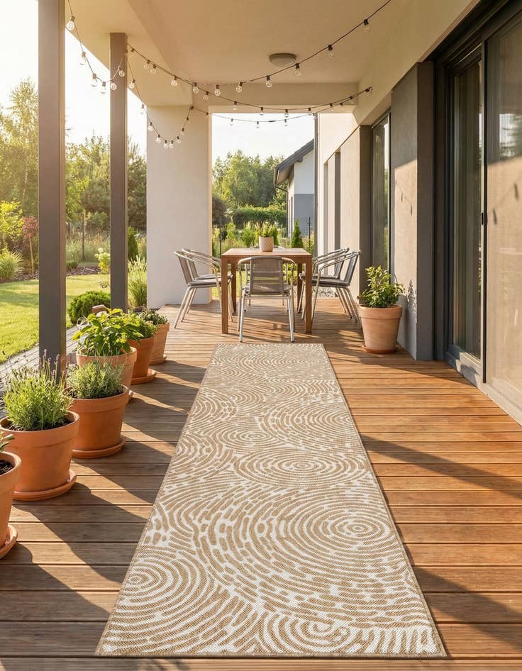 Detail image of 2' 7 x 12' Easy-Clean Modern Indoor / Outdoor Runner Rug