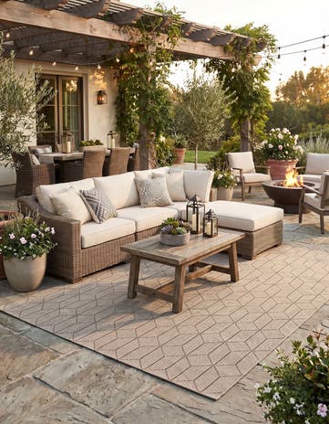 10' x 14' 1 Easy-Clean Lattice Indoor / Outdoor Rug