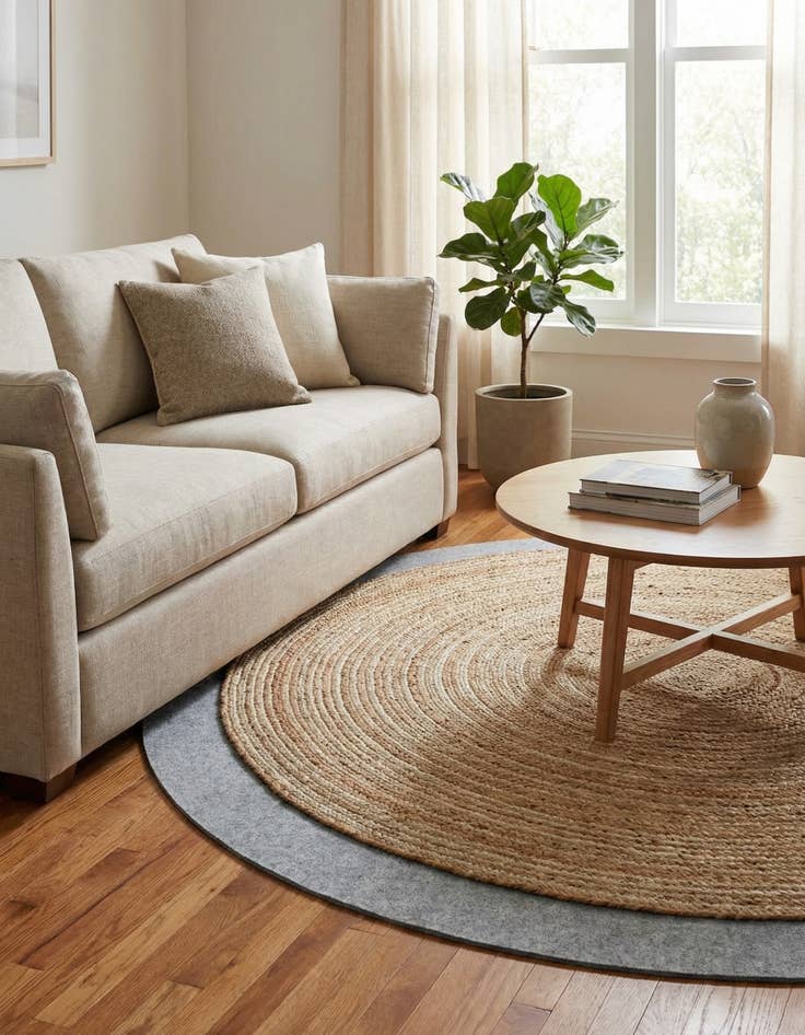 Detail image of 6' x 6' Round Everyday Performance Rug Pad