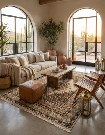 6' 10 x 9' 5 Hand Knotted Moroccan Wool Rug