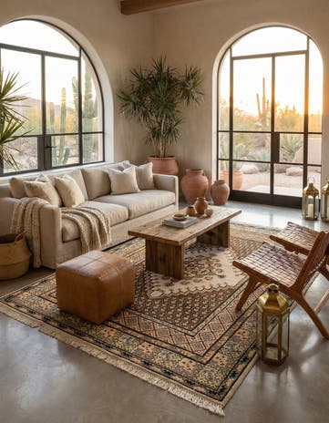 6' 10 x 9' 5 Hand Knotted Moroccan Wool Rug