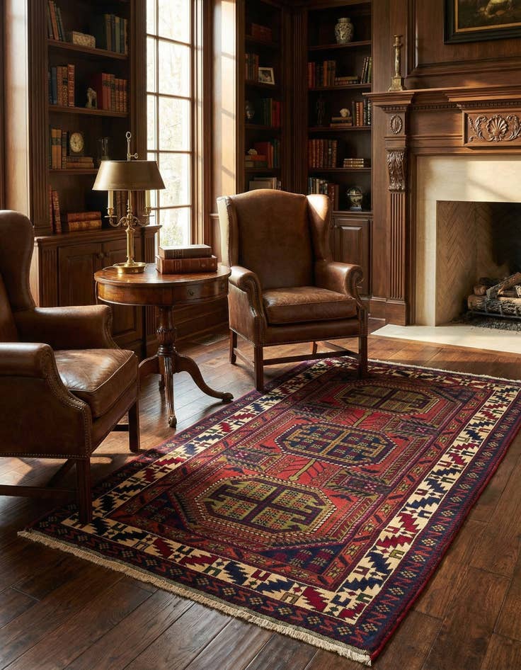 Detail image of 3' 9 x 6' 1  Hand Knotted Shiraz Wool Rug