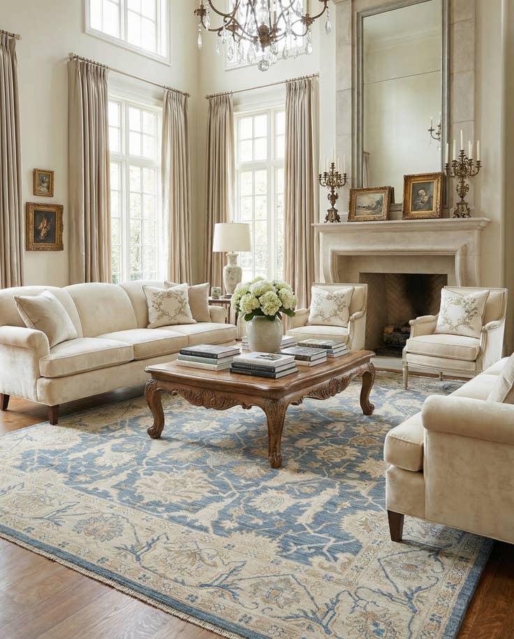 Detail image of 9' 2 x 12' 2 Hand Knotted Oushak Rug