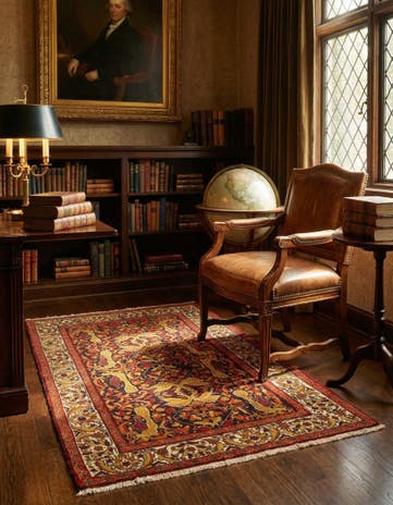 3' 5 x 5' 9 Hand Knotted Balouch Persian Wool Rug