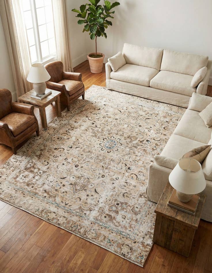 Detail image of  8' 8 x 11' 9  Hand Knotted Ultra Vintage Persian Wool Rug