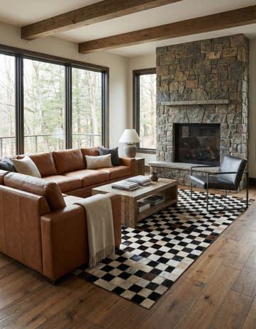 5' x 7' 10 Cowhide Leather Rug