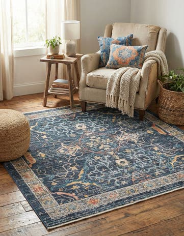 Navy Blue Lola Square Rug