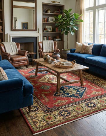 6' 9 x 9' 8 Hand Knotted Kazak Rug