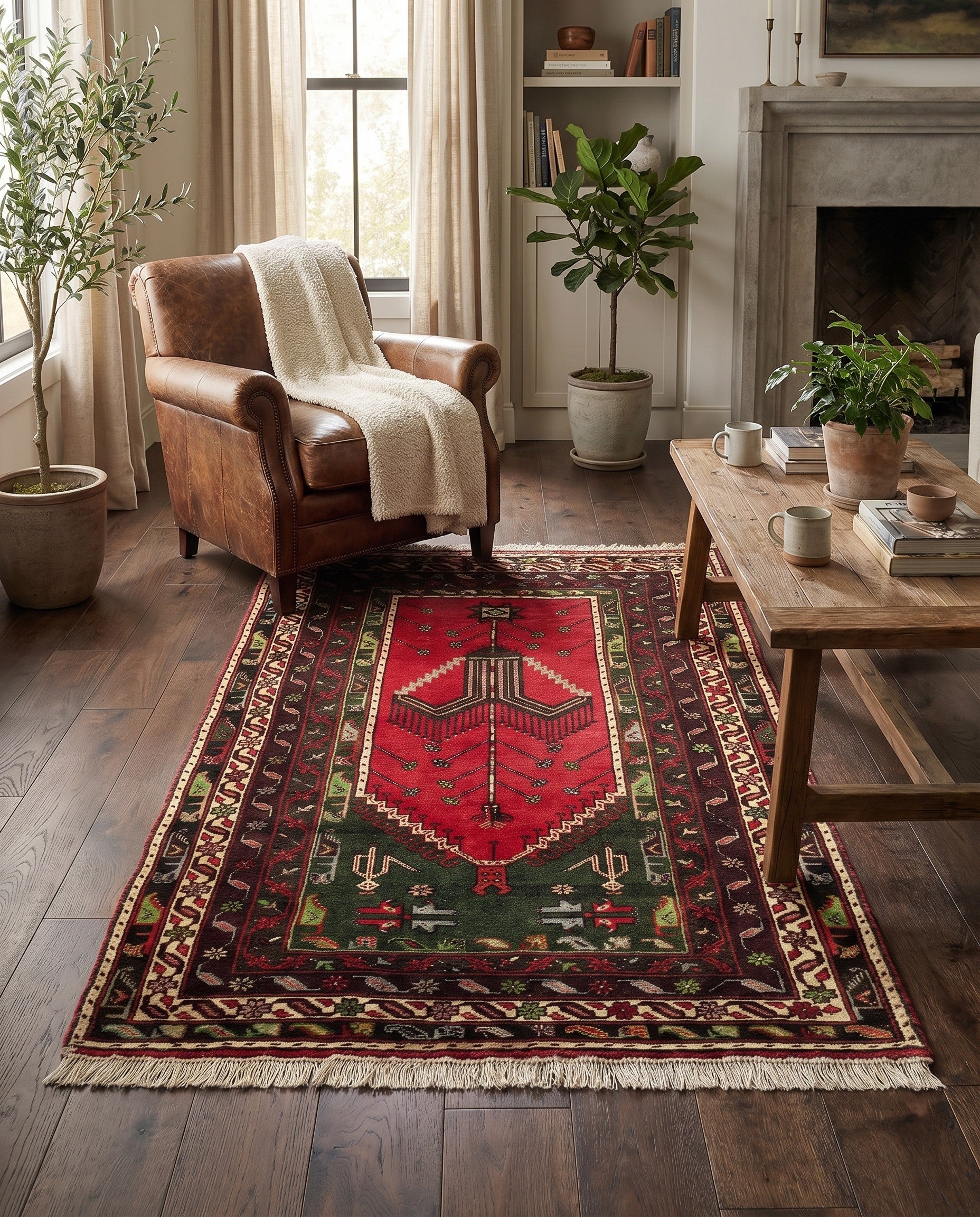 3' 9 x 6' 6 Hand Knotted Anatolian Wool Rug