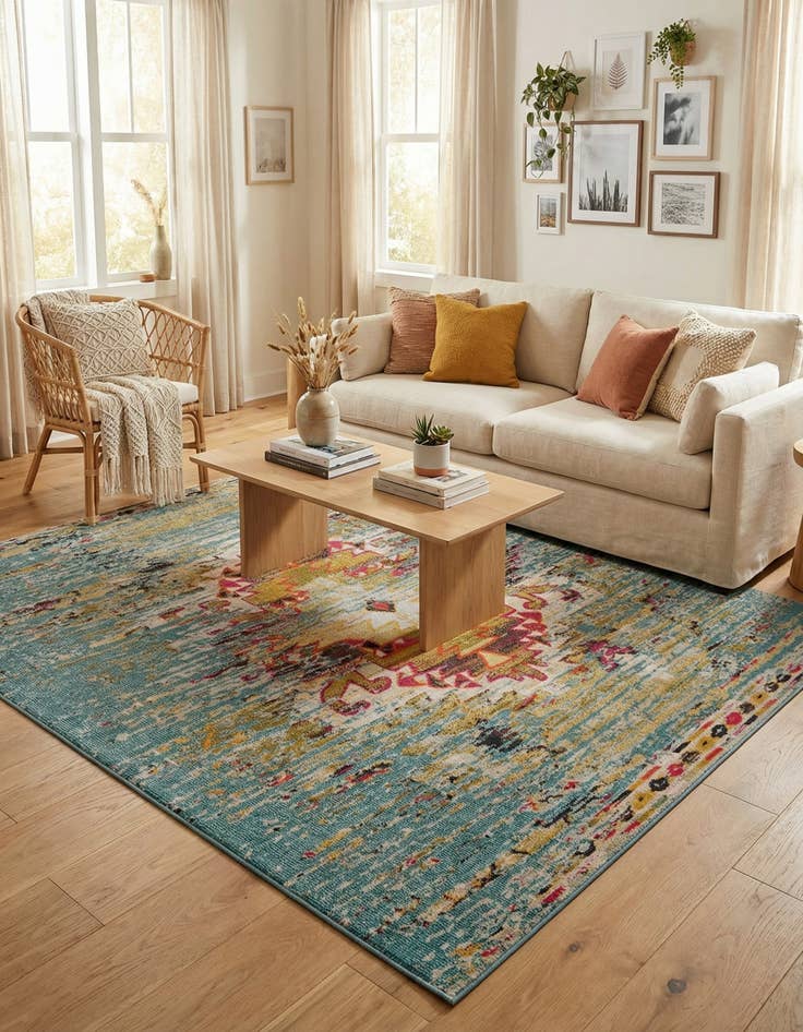 Detail image of 8' x 8'  Washable Arte Square Rug