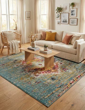 8' x 8' Washable Carnevale Square Rug