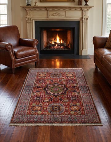3' 5 x 4' 11 Hand Knotted Mamluk Ziegler Rug