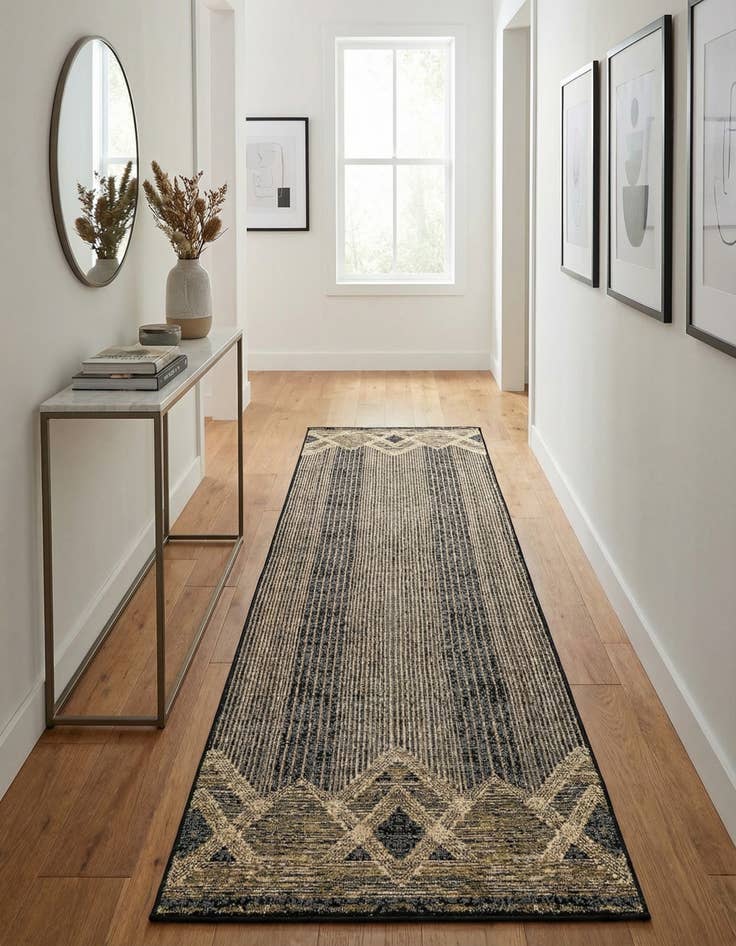 Detail image of 2' 7 x 10'  Washable Modern Indoor / Outdoor Runner Rug