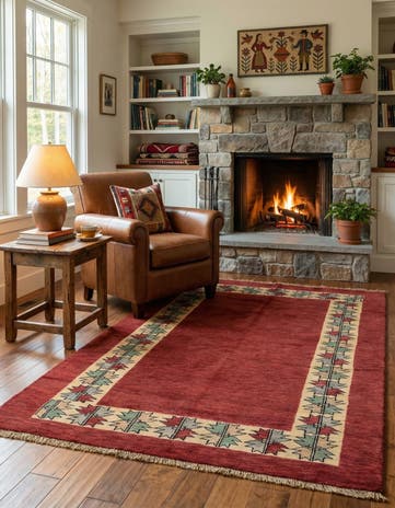 4' x 6' 4 Hand Knotted Kashkuli Gabbeh Oriental Wool Rug