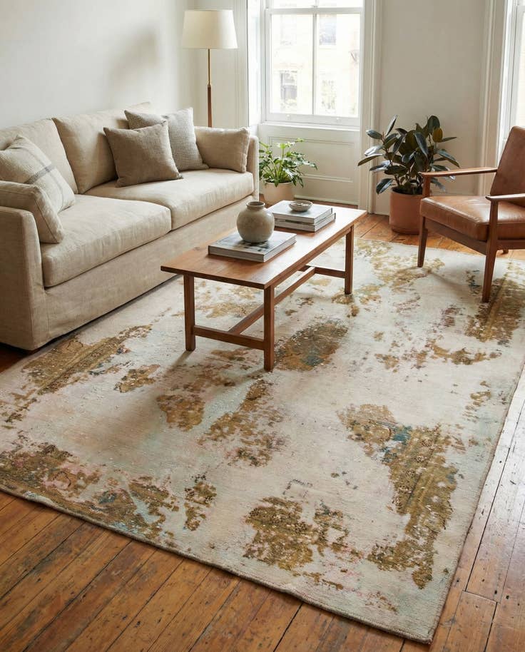 Detail image of 5' 10 x 7' 4 Hand Knotted Ultra Vintage Persian Wool Rug