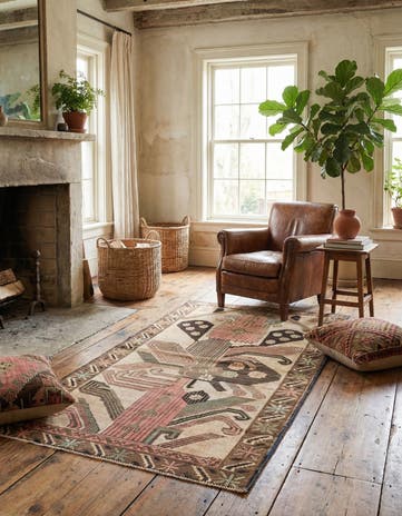 2' 10 x 4' 9 Hand Knotted Ultra Vintage Persian Wool Rug