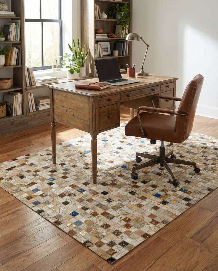 4' 1 x 6' 1 Cowhide - Patchwork Rug