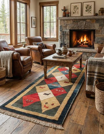 3' 7 x 9' 8 Gabbeh Rug