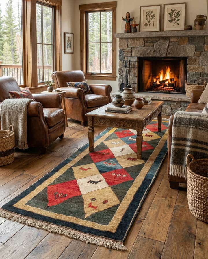 3' 7 x 9' 8 Gabbeh Rug