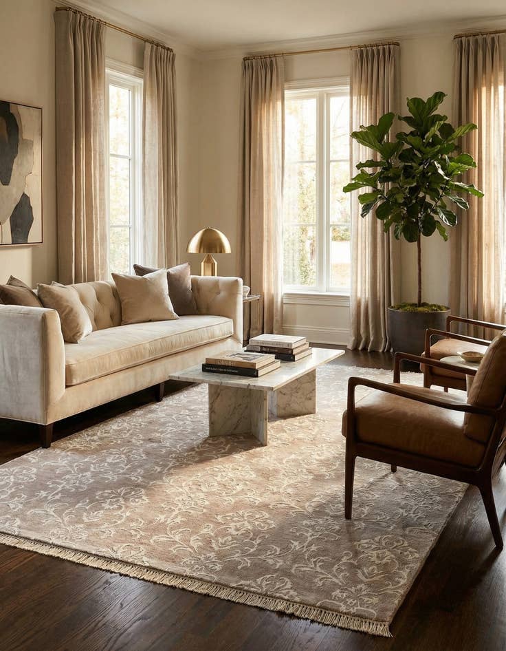 Detail image of 6' 2 x 9' 5  Hand Knotted Darya Wool Rug