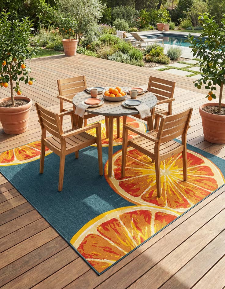Detail image of 10' x 10' Easy-Clean Modern Indoor / Outdoor Square Rug