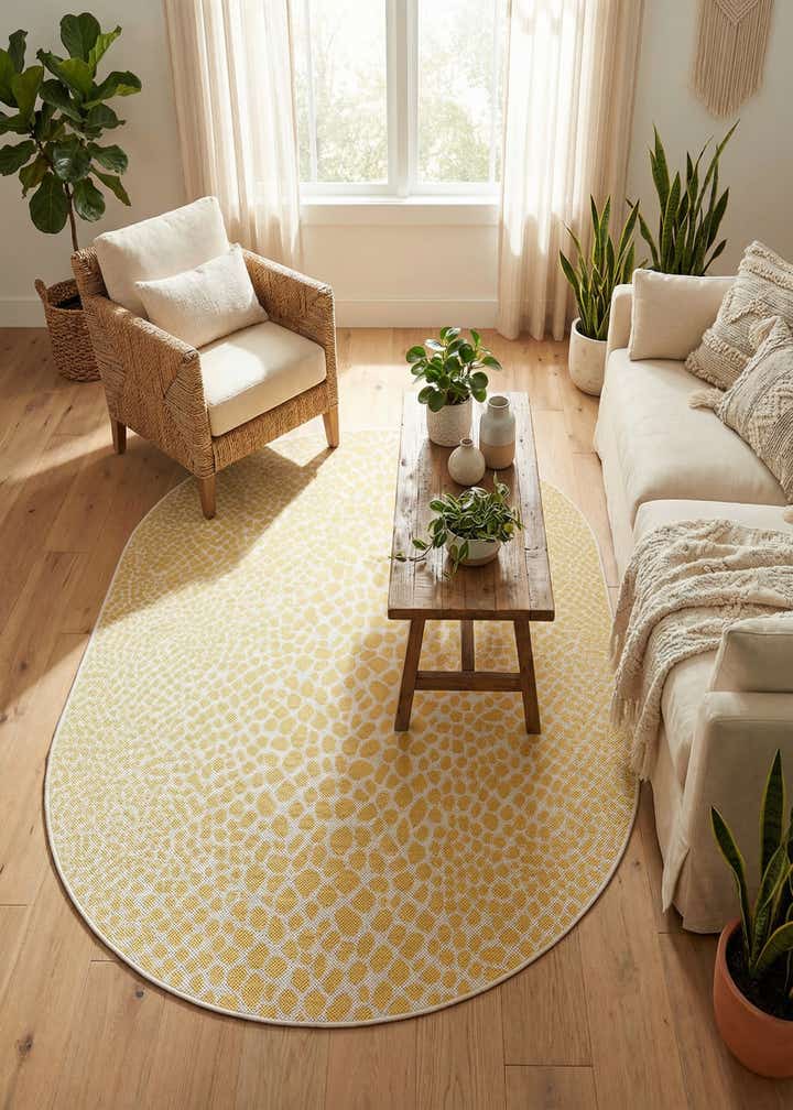 5' 3 x 8' Easy-Clean Jill Zarin Cape Town Indoor / Outdoor Oval Rug